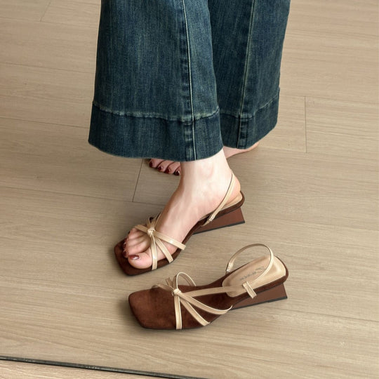 Damen Elegante Slingback-Sandalen mit modischem Riemen und komfortablem Absatz EB