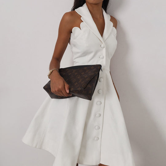 Damen Kleid mit schickem Kragen und Knopfdetails EB