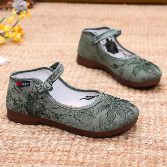 Damen Elegante und bequeme Ballerinas mit floralem Design EB