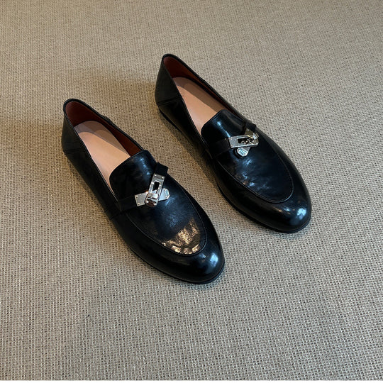 Damen elegante Mokassins mit modischer Schnallenverzierung EB