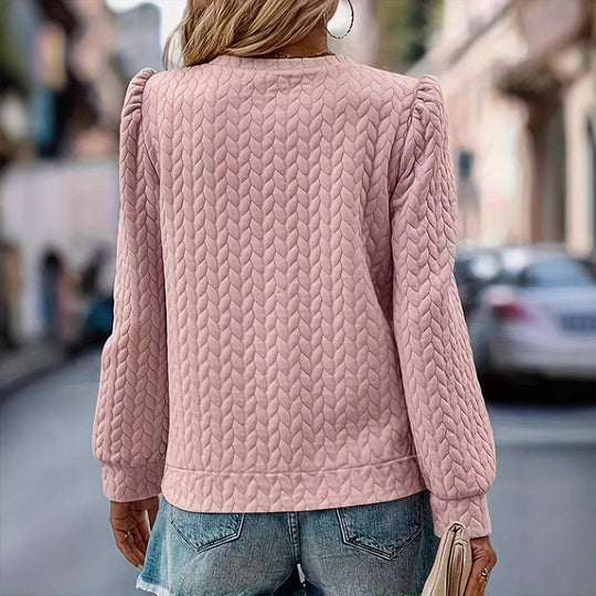 Damen Puffed Sleeve Sweatshirt mit strukturiertem Design EB