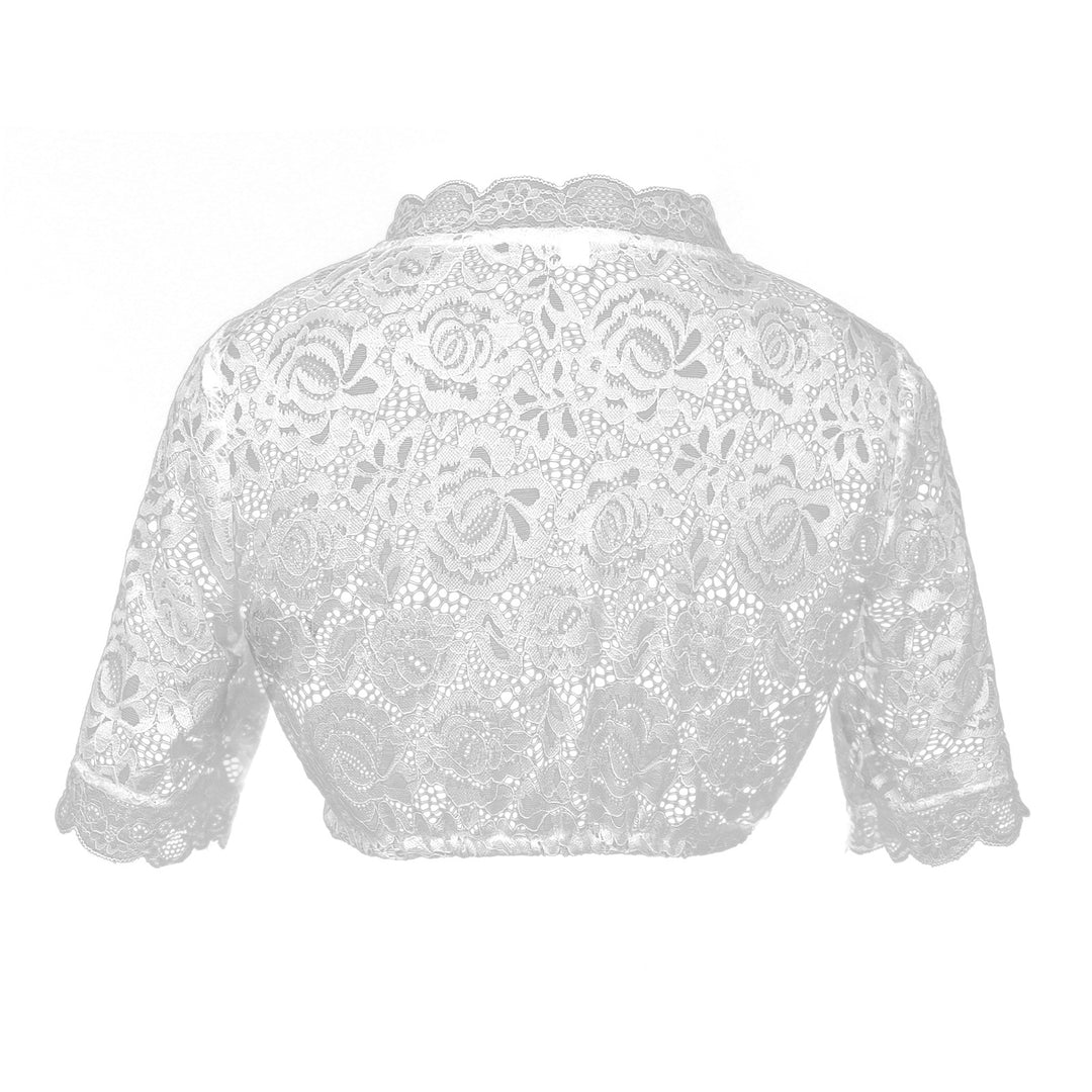 Damen nan Spitzenbolero kurz mit Stehkragen und Bindeband EB