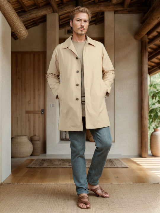 Herren lässige Übergangsjacke mit knopfbarem Kragen EB