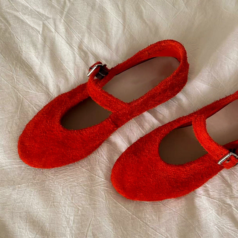 Damen Ballerina-Schuhe mit schickem Riemen und weichem Obermaterial EB