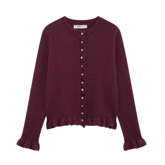 Damen elegante Strickjacke mit dekorativen Knöpfen EB