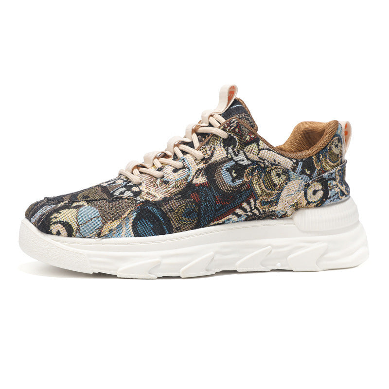 Damen Modische Freizeitsneaker mit buntem Muster und rutschfester Laufsohle EB