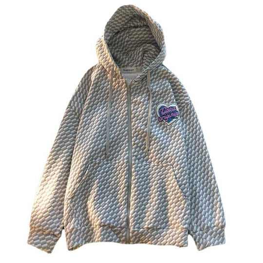 Damen Kapuzenjacke mit strukturiertem Design und durchgehendem Reißverschluss EB
