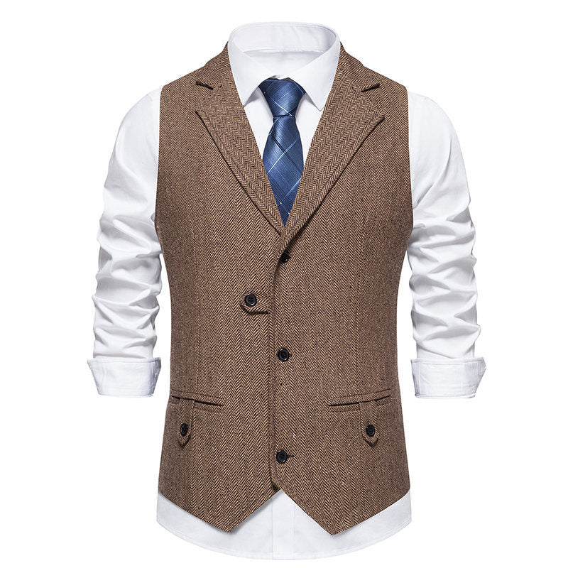 Herren elegante Weste mit modernem Hahnentritt-Muster EB