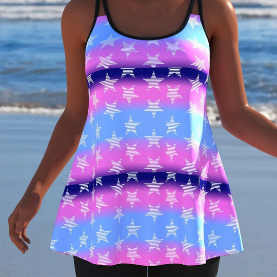 Damen Schwimmanzug mit modischem A-Linien-Schnitt und floralem Design EB
