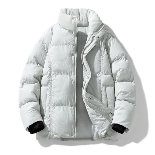 Herren gesteppte Thermoisolierte Winterjacke mit hohem Stehkragen und verdeckter Druckknopfleiste EB
