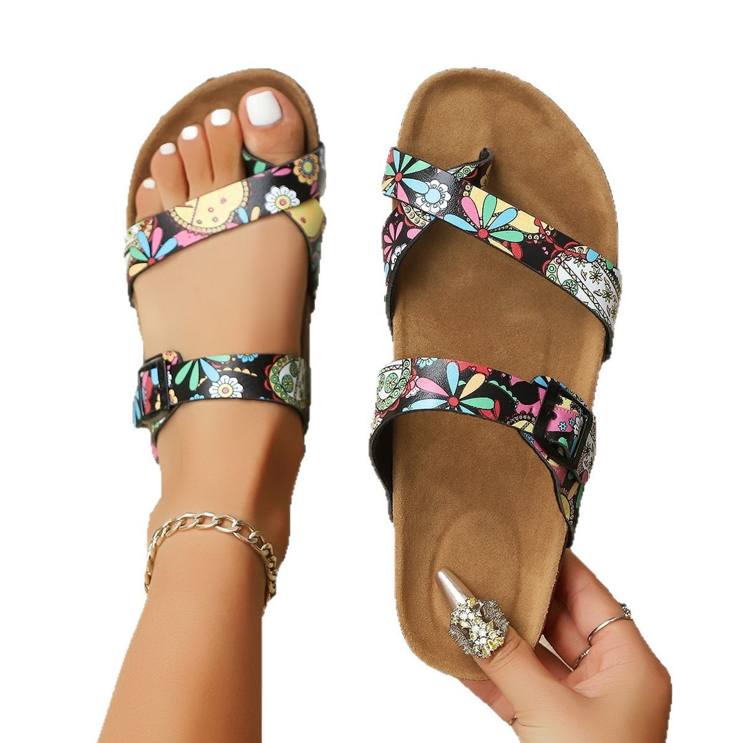 Damen Komfortable Korksandalen mit verstellbaren Riemen EB