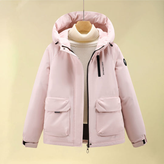Damen Isolierte Outdoorjacke mit voluminösem Kapuzenkragen und praktischen Taschen EB