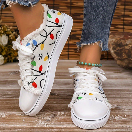 Damen Freizeitschuhe mit verspieltem Motiv und gemütlicher Fleece-Innensohle EB