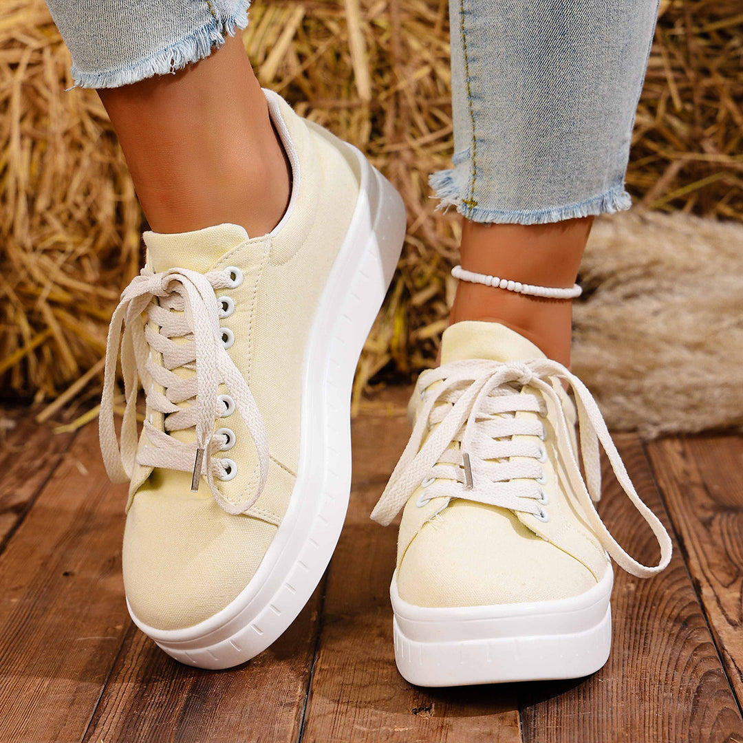 Damen Modische Sneaker mit hohem Plateau EB