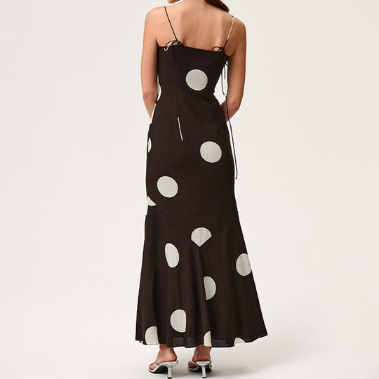 Damen Maxikleid mit elegantem Polka-Dot-Muster EB