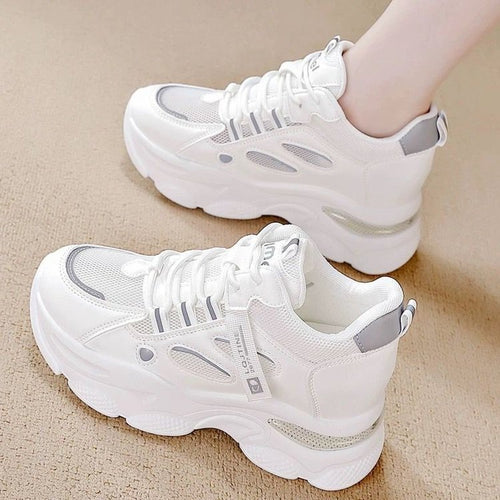 Damen Sportliche Chunky Sneakers mit atmungsaktiver Mesh-Oberfläche EB