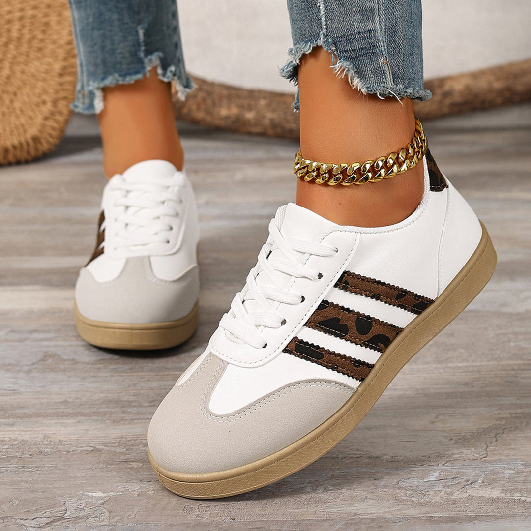 Damen Sneakers im trendigen Design mit Leopardenmuster und komfortablem Fußbett EB