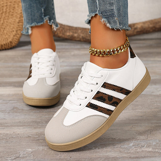 Damen Sneakers im trendigen Design mit Leopardenmuster und komfortablem Fußbett EB
