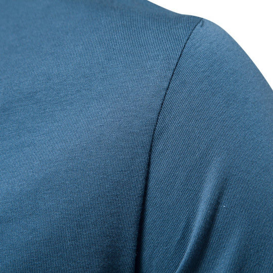 Herren Kurzarm Henley-T-Shirt mit modernem Reißverschluss und hochwertiger Baumwollmischung EB