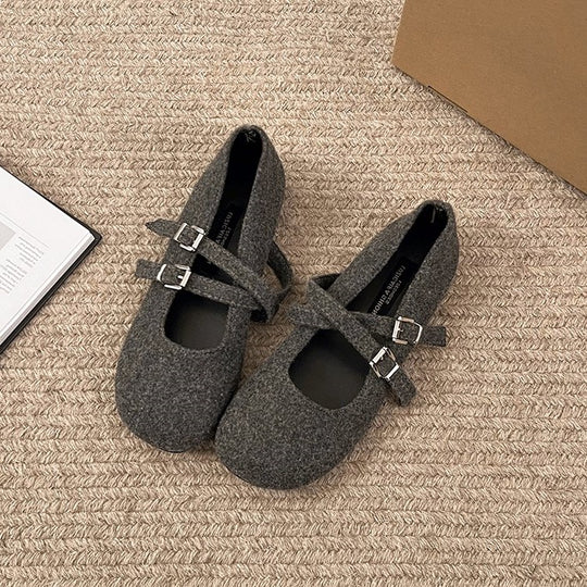 Damen Komfortable Ballerinas mit modischem Riemchenverschluss EB
