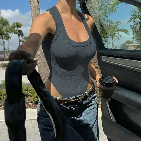 Damen Sportliches Trägershirt aus angenehmem Rippmaterial EB