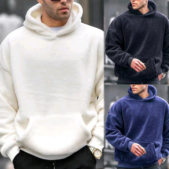 Herren Bequemer Fleece-Hoodie mit Kängurutasche EB