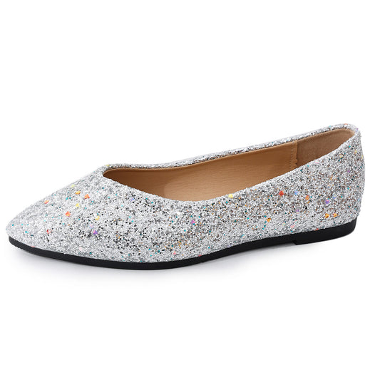 Damen Ballerinas mit funkelndem Glitzer und eleganter Silhouette EB