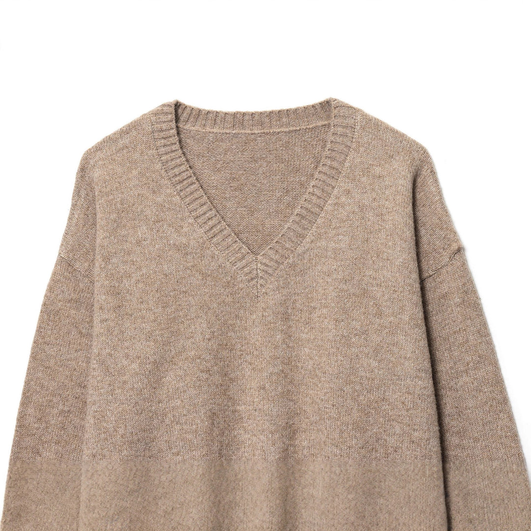 Damen Pullover mit V-Ausschnitt und lässigem Schnitt EB