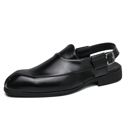 Damen elegante Leder-Mokassins mit verstellbarem Riemen EB