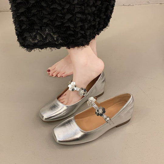 Damen elegante Ballerinas mit floralen Akzenten und komfortablem Fußbett EB