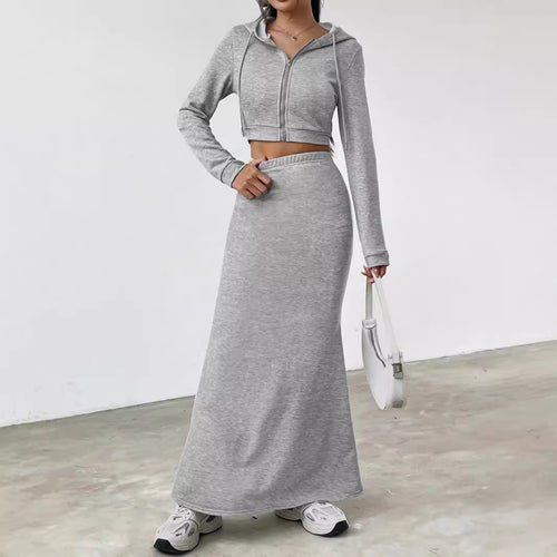 Damen Hoodie und Maxi-Rock Set EB