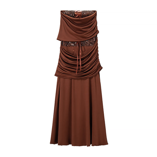 Damen Langärmliges Wickelkleid mit raffiniertem Drapé EB