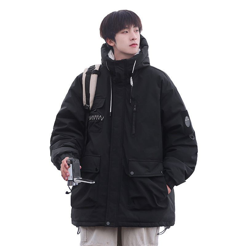 Herren isolierte Outdoor-Pufferjacke mit multifunktionalen Taschen und verstellbarem Kapuzensystem EB