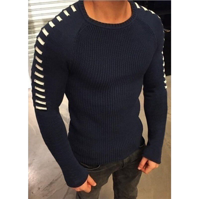 Herren strukturierter Pullover mit modernem Schnitt und kreativen Details EB