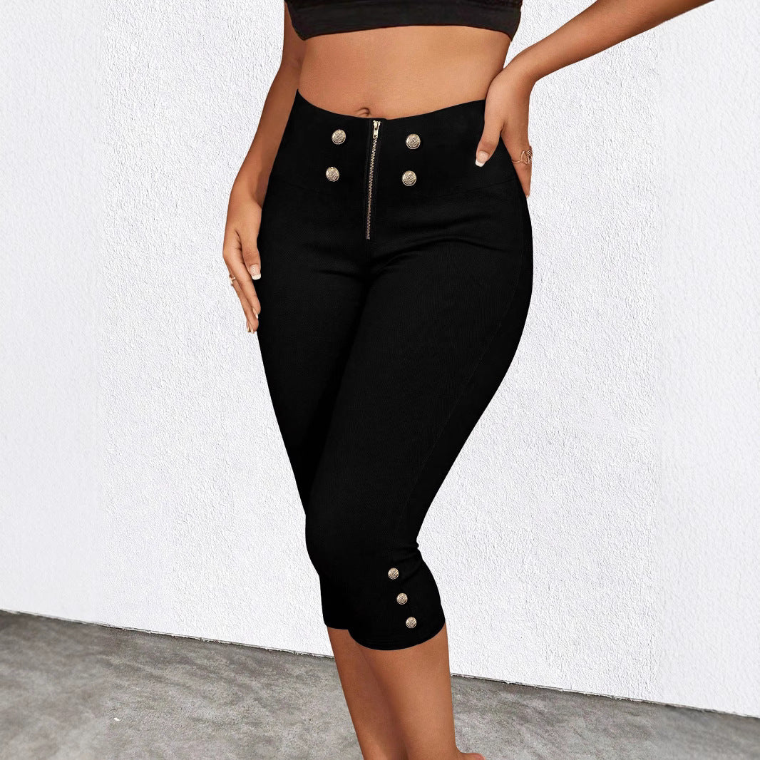 Damen elegante hochtaillierte Kniebundhose EB