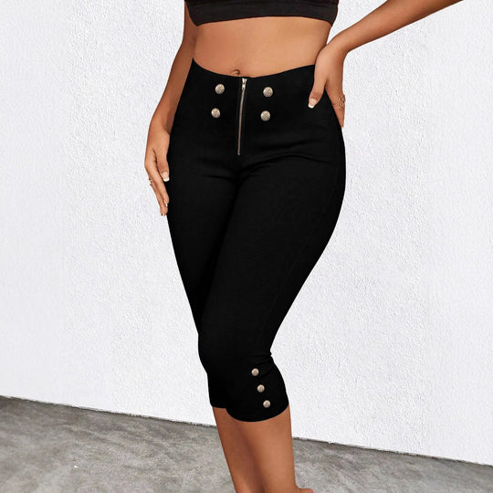 Damen elegante hochtaillierte Kniebundhose EB