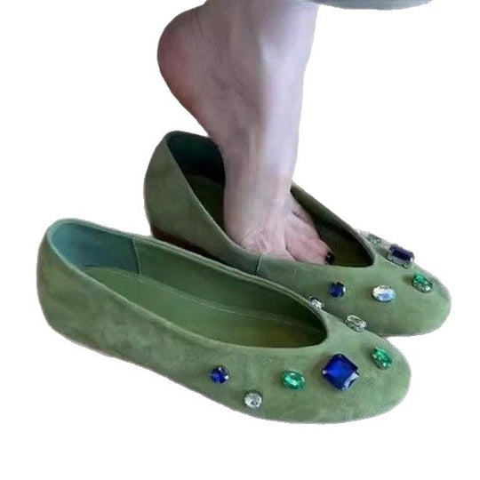 Damen elegante Ballerinas mit funkelndem Strassbesatz EB