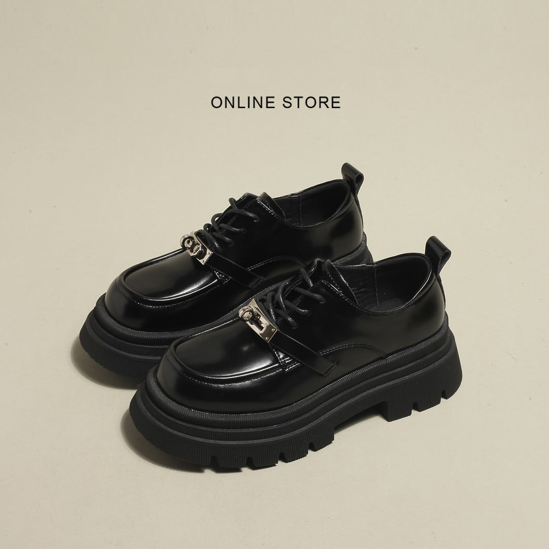 Damen modische Schnürschuhe mit glänzenden Akzenten und rutschfester Sohle EB