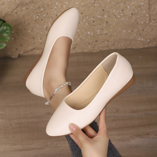 Damen Ballerinas aus weichem Leder mit elegantem Schalen-Ausschnitt EB