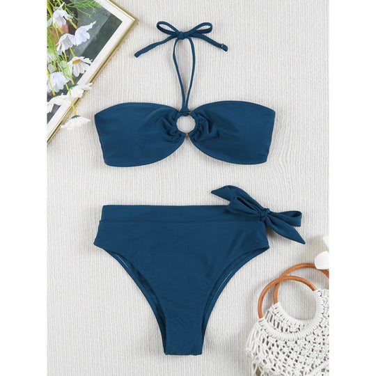 Damen Bandeau-Bikini mit verstellbaren Trägern und hochwertigem Twist-Design EB
