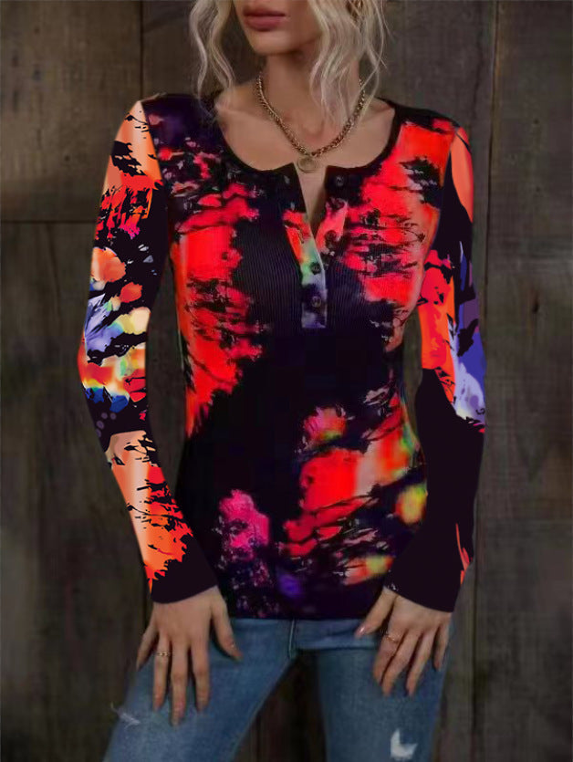 Damen Langarmshirt mit buntem Farbverlauf EB