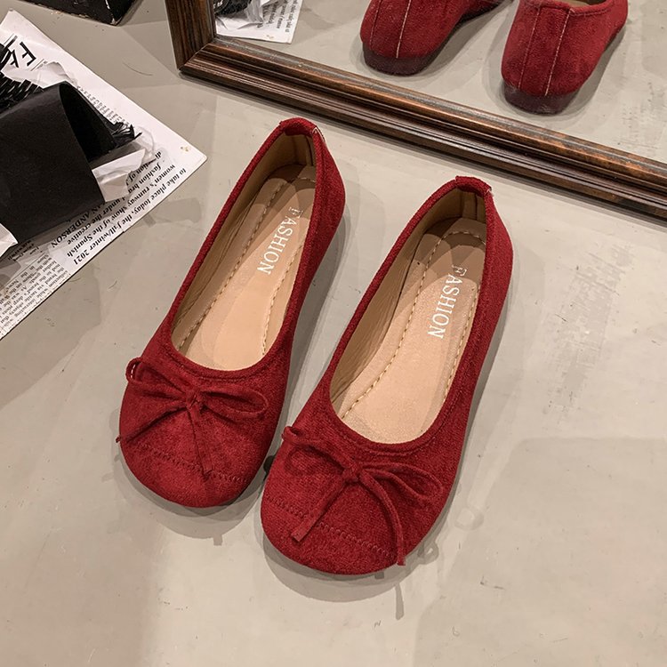Damen klassische Ballerinas mit dekorativem Schleifenakzent EB