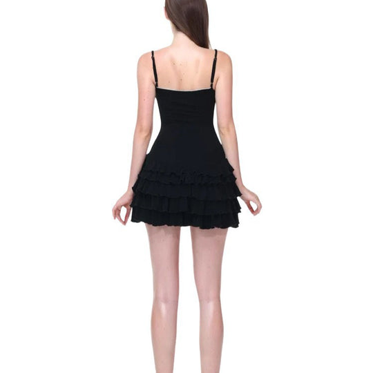 Damen Figurbetontes Rüschens Kleid EB