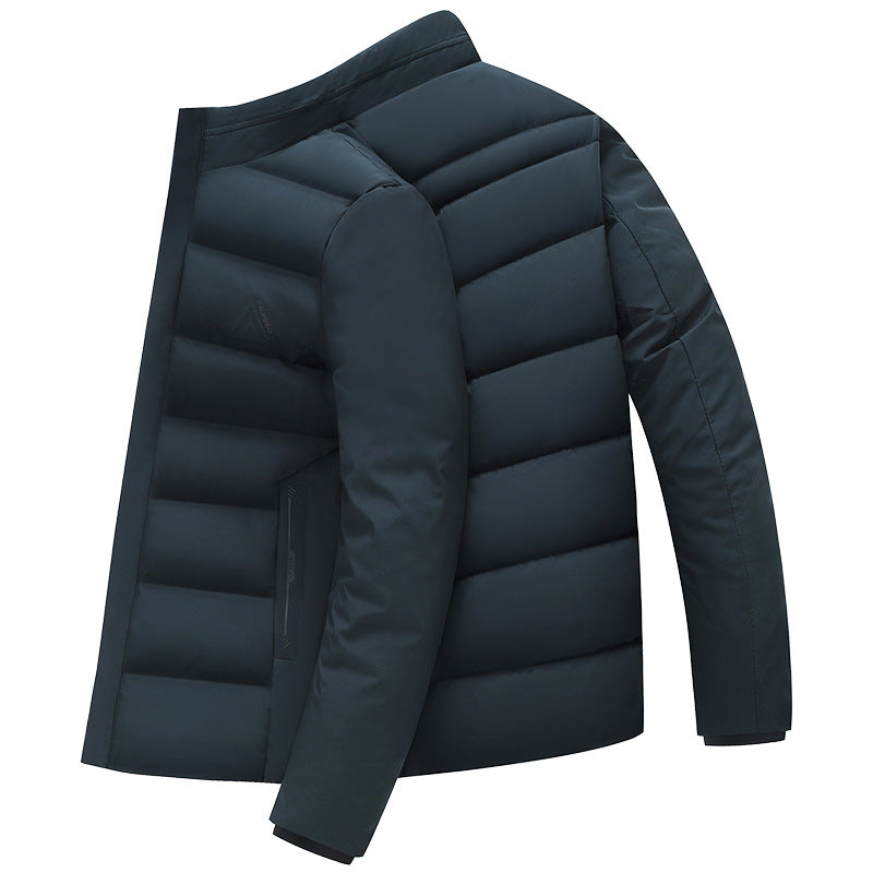 Herren Wattierte City-Jacke mit Stehkragen, wasserabweisender Oberfläche und verdecktem Reißverschluss EB