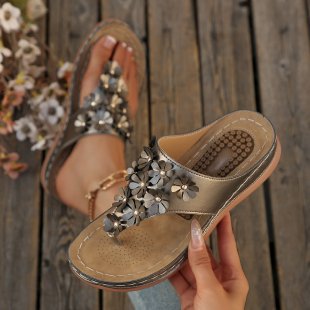 Damen Blumige Wellness-Sandalen EB