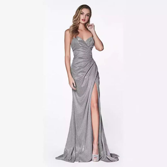 Damen Glamouröses Abendkleid mit seitlichem Schlitz EB