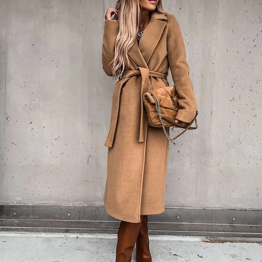Damen eleganter und warmer Wollmantel EB