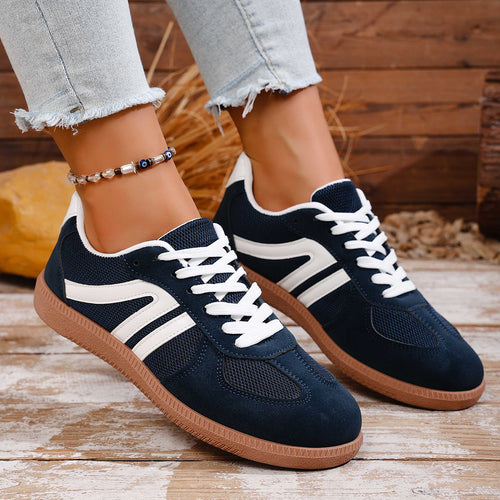 Damen Sportliche Sneakers aus hochwertigem Wildleder mit atmungsaktiver Sohle EB
