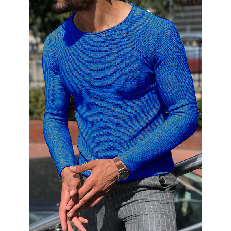 Herren Langarm T-Shirt mit strukturiertem Gewebe EB
