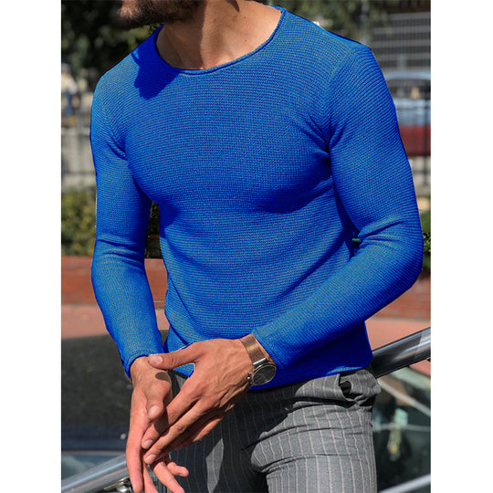 Herren Langarm T-Shirt mit strukturiertem Gewebe EB